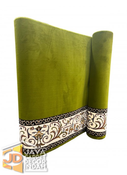 Karpet Sajadah Solomon Farangi New Green Plain Motif Polos 120x600, 120x1200, 120x1800, 120x2400